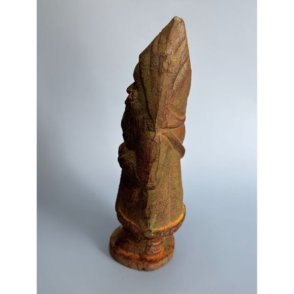 Antique Cast Iron Father Christmas Figure 9.5" Rust Patina Vintage Holiday Decor - Picture 7 of 8